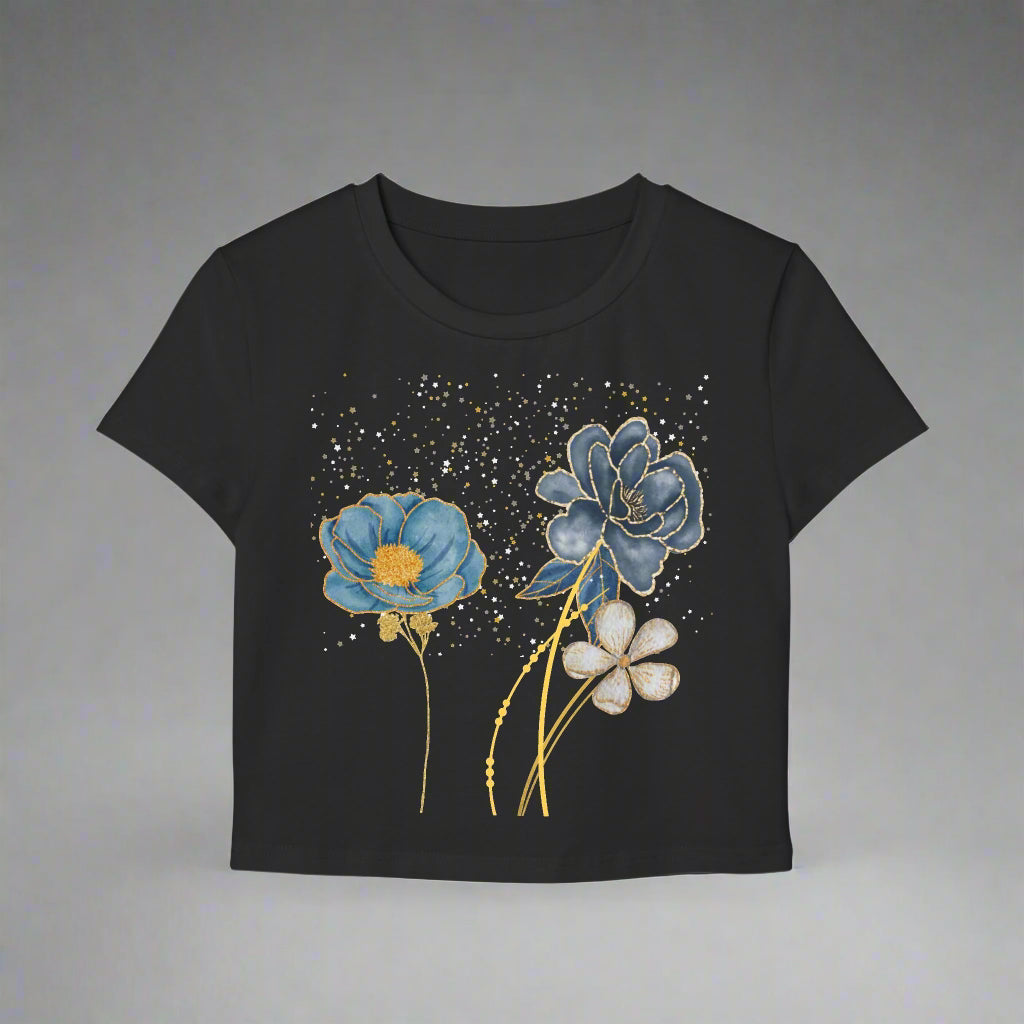 Floral Night Crop Top / Baby Tee