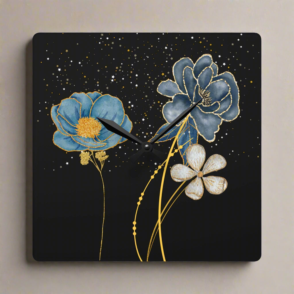 floral Night Acrylic Wall Clock