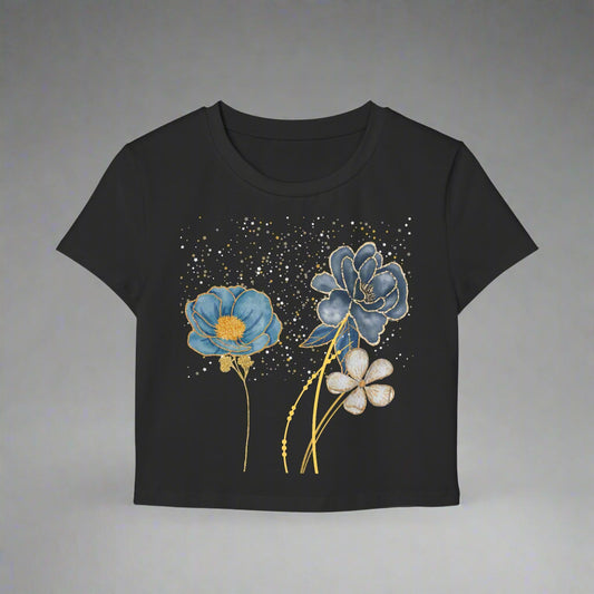 Floral Night Crop Top / Baby Tee