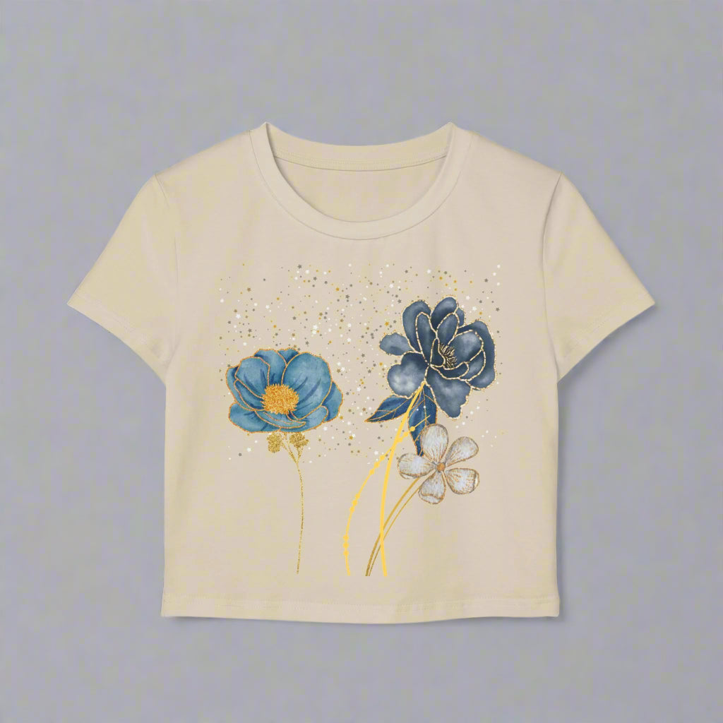 Floral Night Crop Top / Baby Tee