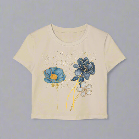 Floral Night Crop Top / Baby Tee